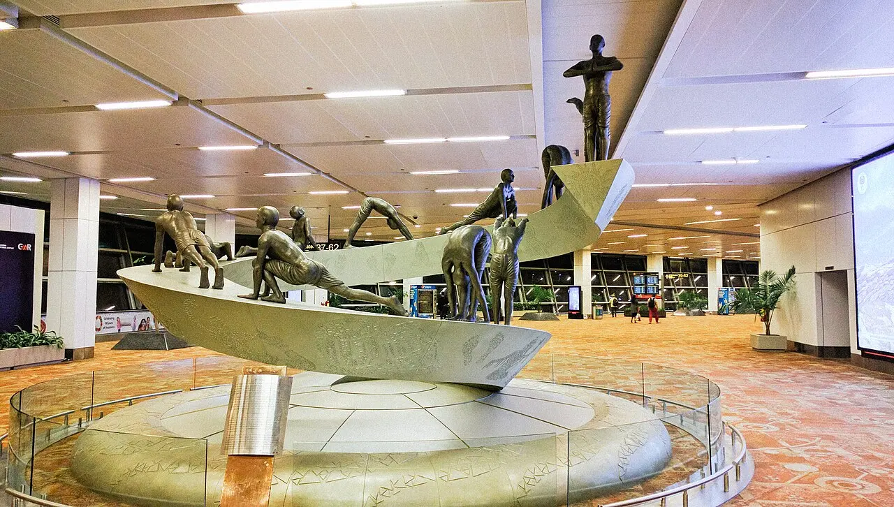 Interior of Terminal 3 at Delhi Airport near Mahipalpur