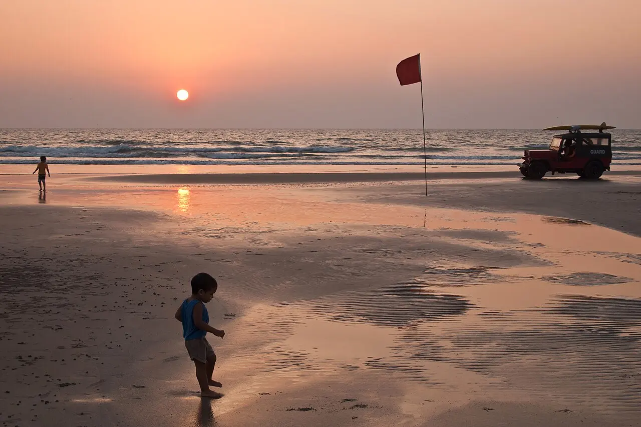 Mandrem Beach in Goa at sunset